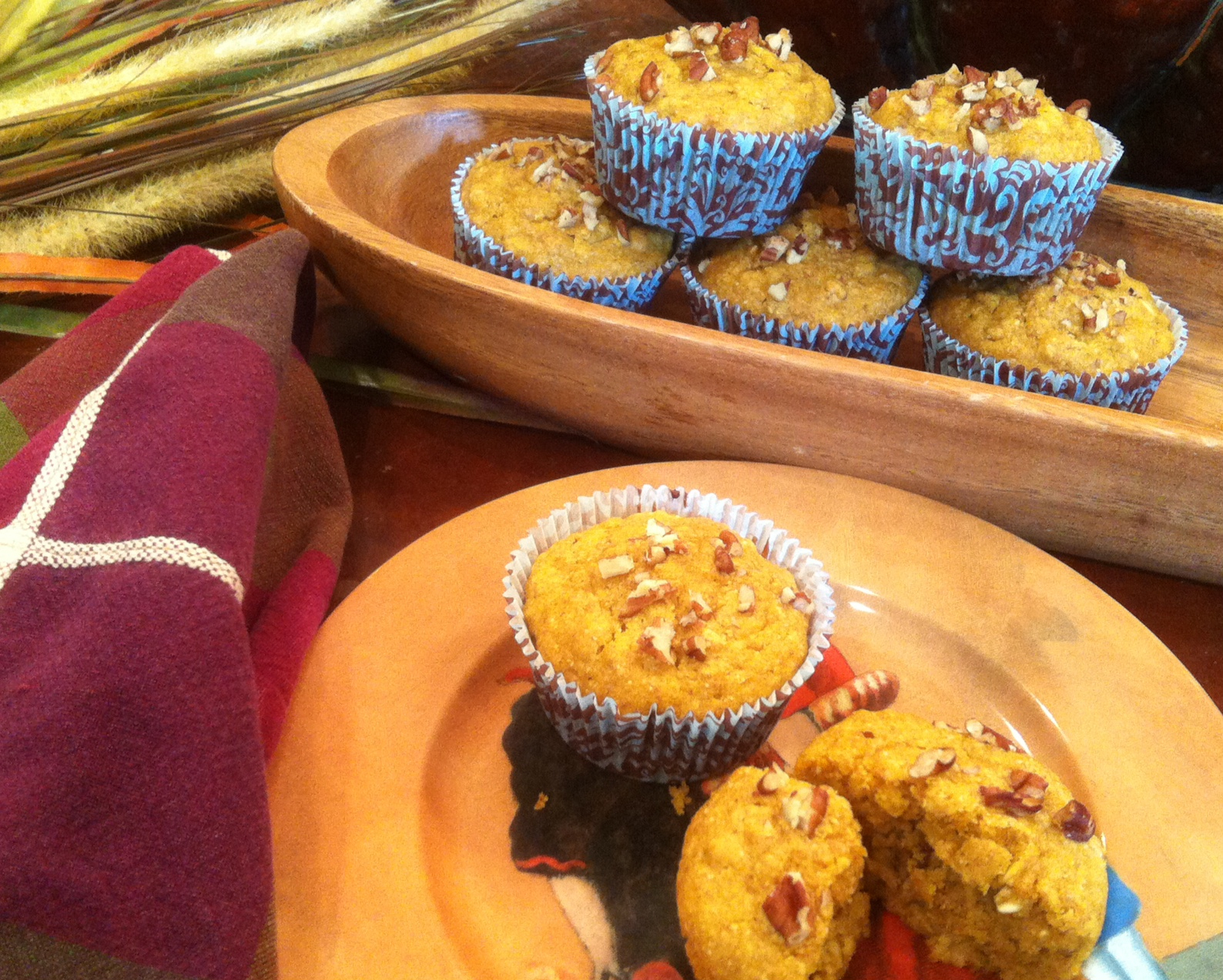 pumpkin protein muffins with oatmeal